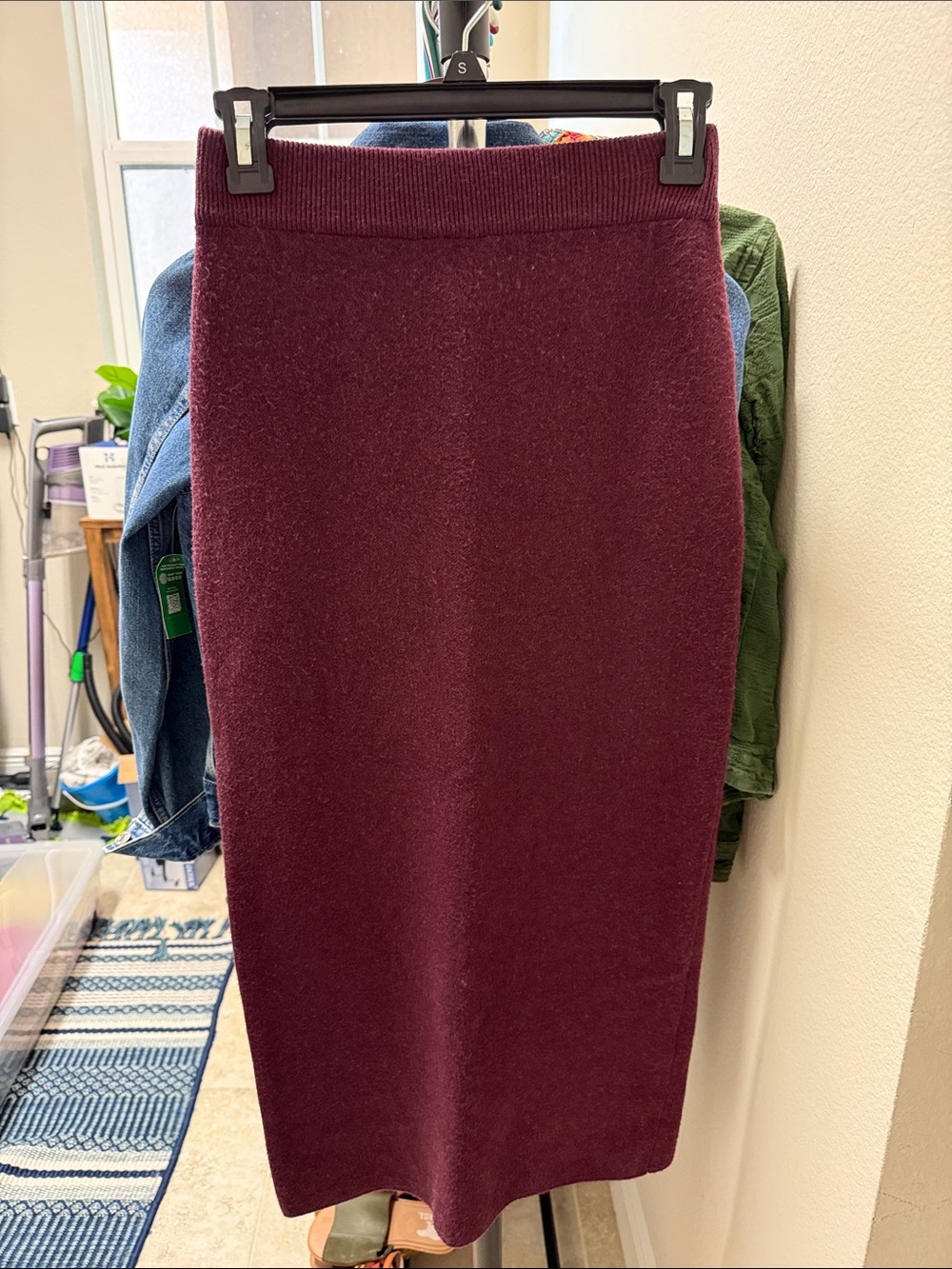 a new day Wine Knit Midi Skirt